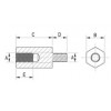 Hex spacer M/F [304-m] (304225040050)